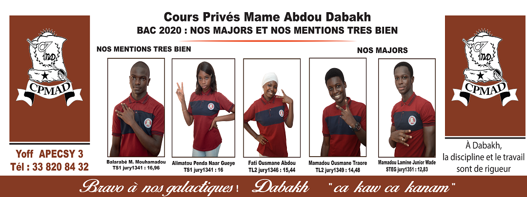 BAC 2020: Nos majors et mentions TRES BIEN